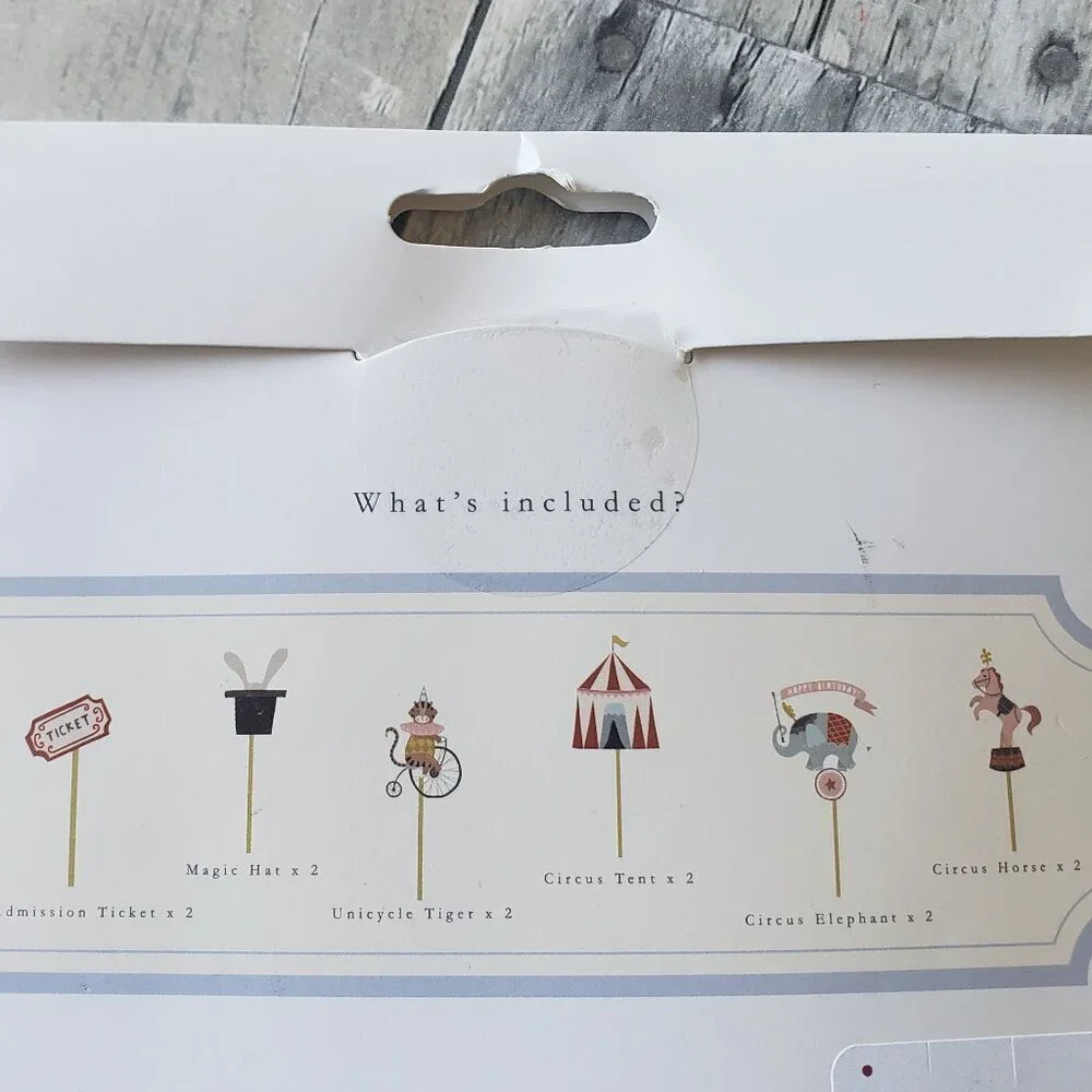NWT - Josi James Circus Cupcake Toppers - 12 Count